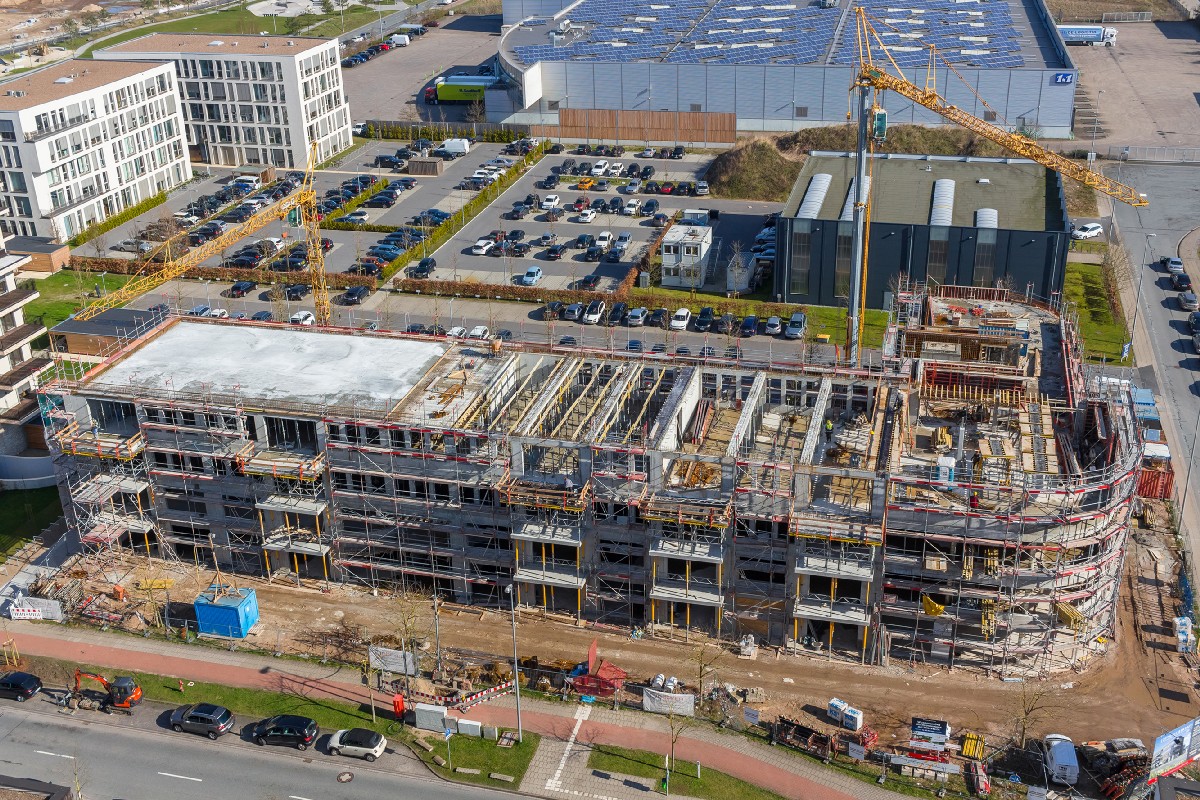 Lofthaus 1: Rohbau gut in der Zeit