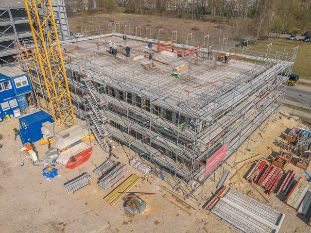 TECHNIQUE Bremen: Rohbau mit Gerüst und Deckenarbeiten