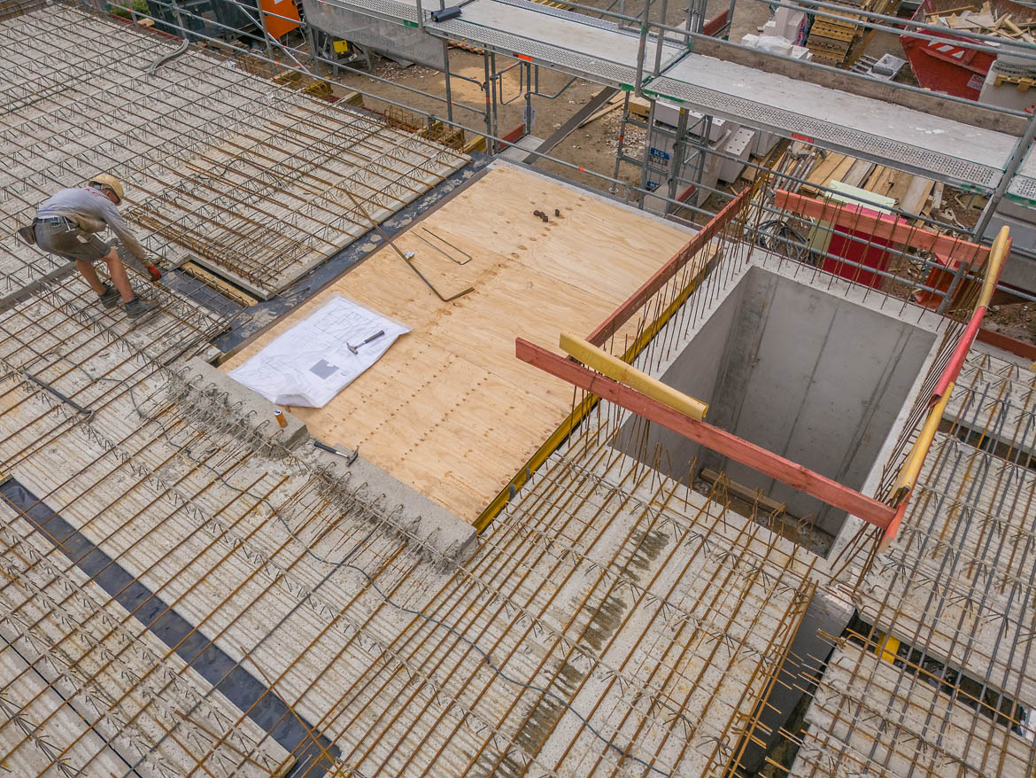 Bewehrung der Geschossdecke beim EDGE Bremen
