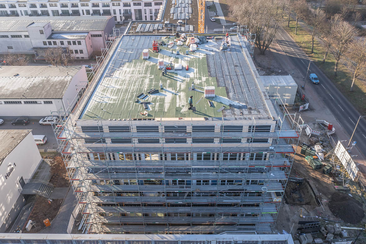 Lighthouse im Tabakquartier Bremen – Baufortschritt an der Fassade