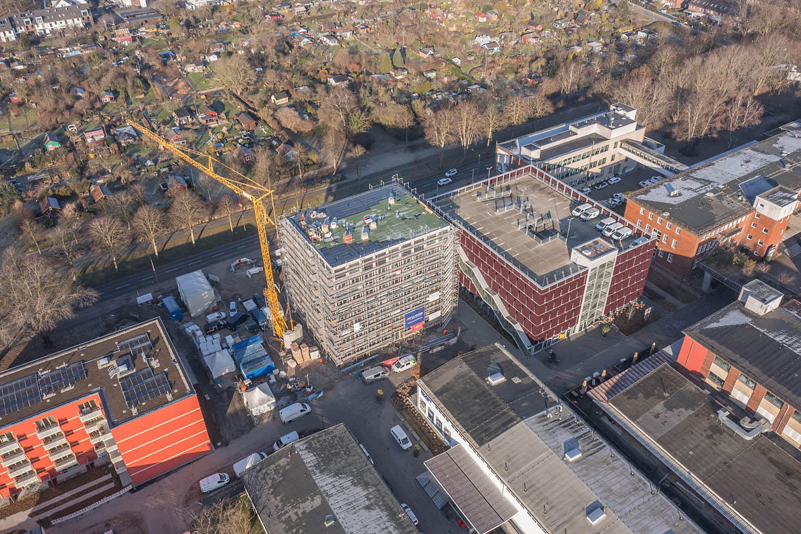 Lighthouse im Tabakquartier Bremen – Baufortschritt an der Fassade