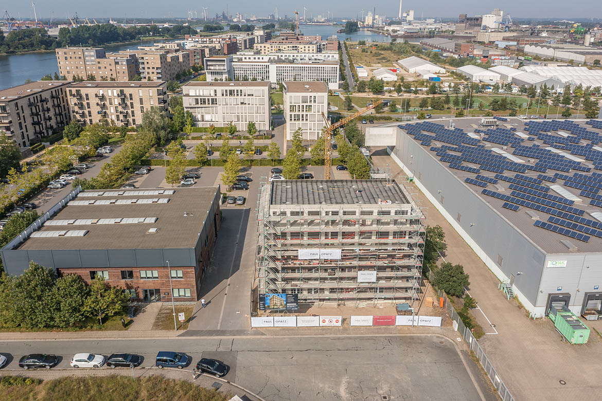 Im Bau: das SPACE in der Überseestadt Bremen