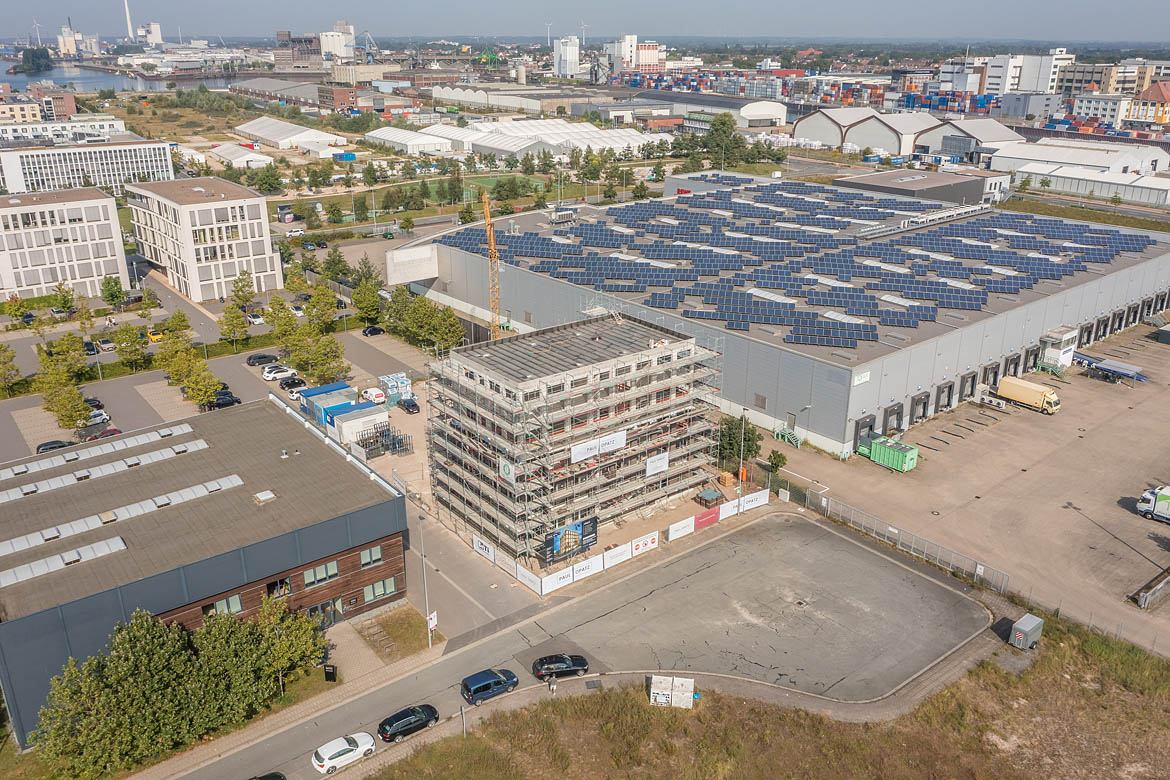 Im Bau: das SPACE in der Überseestadt Bremen