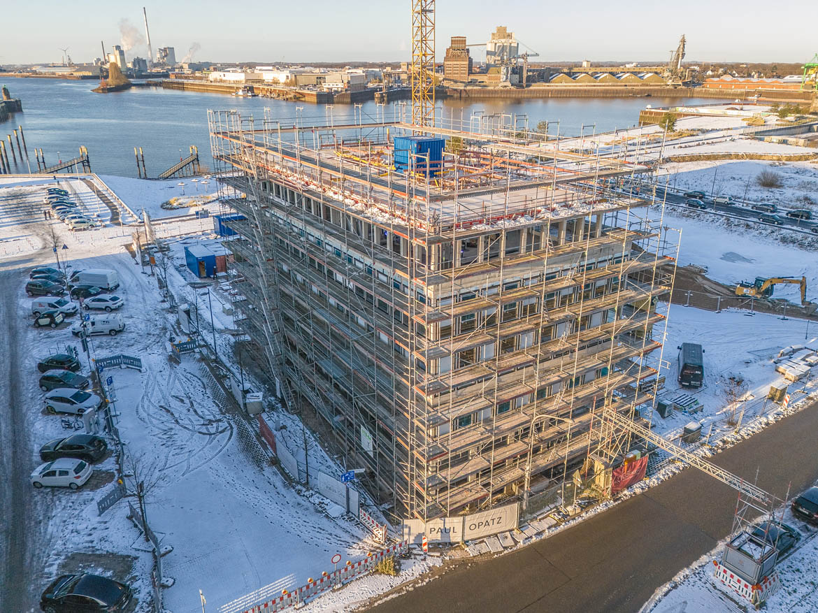 Bauimpressionen: VIEW, Bremerhaven-Überseestadt
