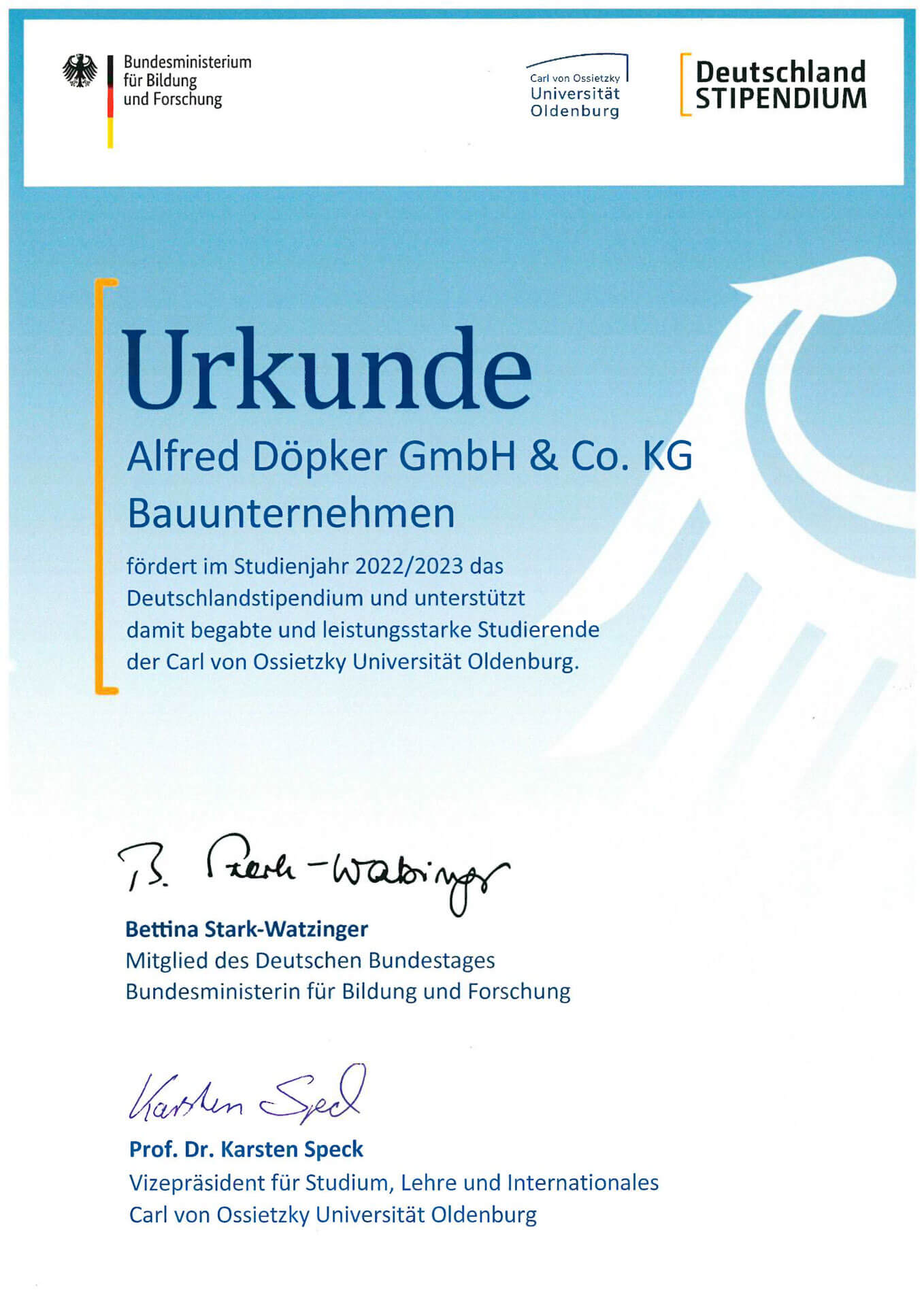 Döpker unterstützt Studierende